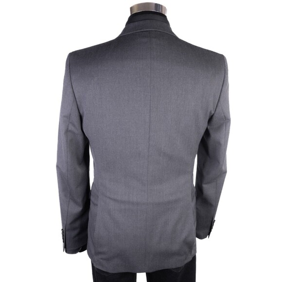 Zara Bazer Mens Sz 36 Solid Gray 2 Button Sport Coat Jacket Blazer Wool Blend - Picture 8 of 14
